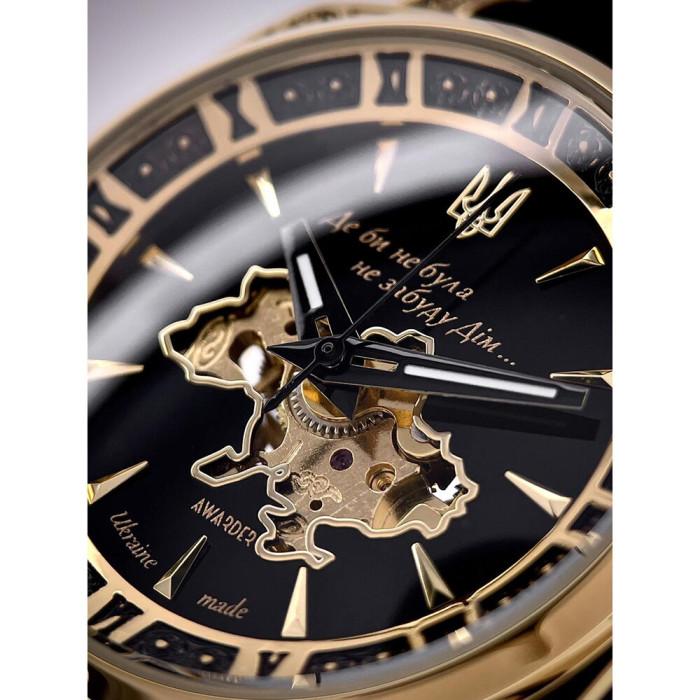 Наручний годинник Awarder 021-3D Де би не була Gold-Black-Black Leather