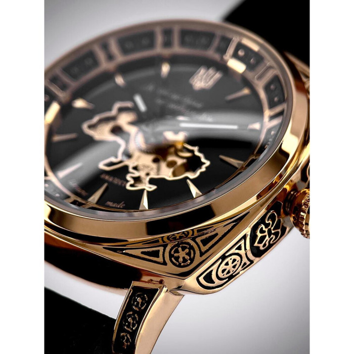 Наручний годинник Awarder 021-3D Де би не була Gold-Black-Black Leather