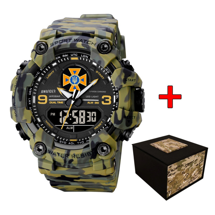 Наручний годинник Awarder 001 ДСНС Camo Green