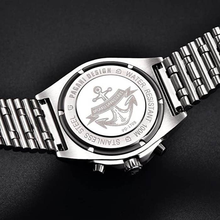 Наручний годинник Pagani Design PD-1705-1 Silver-Black Steel