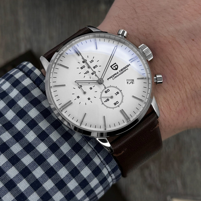 Наручний годинник Pagani Design PD-2720 Silver-White--Brown
