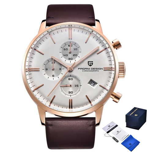 Наручний годинник Pagani Design PD-2720 Gold-White-Brown
