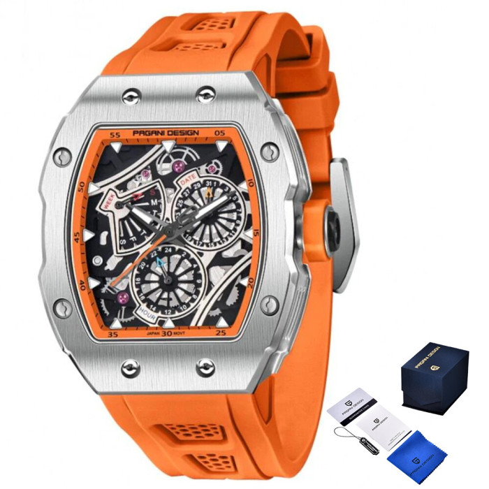 Наручний годинник Pagani Design PD-YS012 Silver-Orange