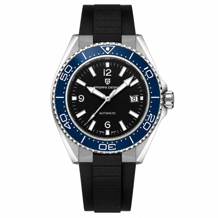 Наручний годинник Pagani Design PD-YS034 Silver-Blue-Black Rubber