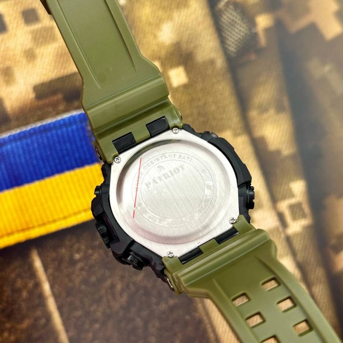 Patriot 002AGUASI Тризуб срібло Зелені + Коробка.