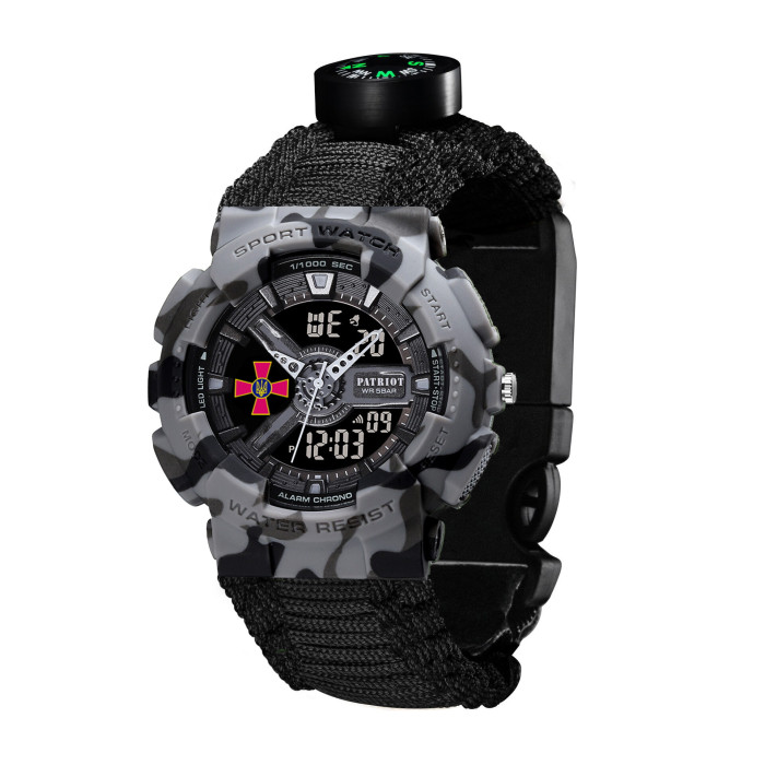 Patriot 005CMGYSU ЗСУ Сірий камуфляж Паракордовий ремінець Black + Коробка