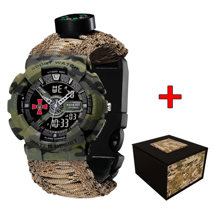 Patriot 005CMGRSU ЗСУ Зелений камуфляж Паракордовий ремінець Desert Camo + Коробка