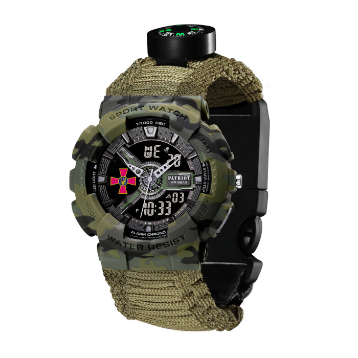 Patriot 005CMGRSU ЗСУ Зелений камуфляж Паракордовий ремінець Army Green + Коробка.