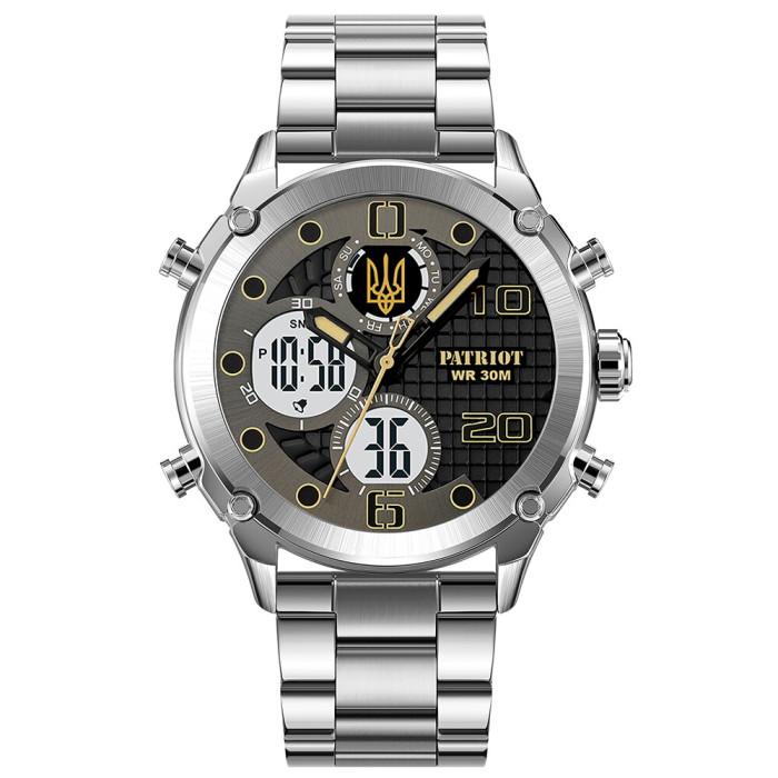 Patriot 017 Тризуб Золото Silver-Black-White Steel