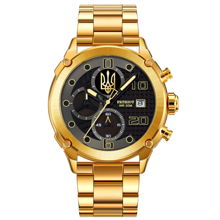 Patriot 016 Тризуб золото Gold-Black Steel