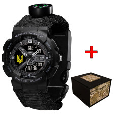 Patriot 005 Тризуб золото Black Паракордовий ремінець Black + Коробка