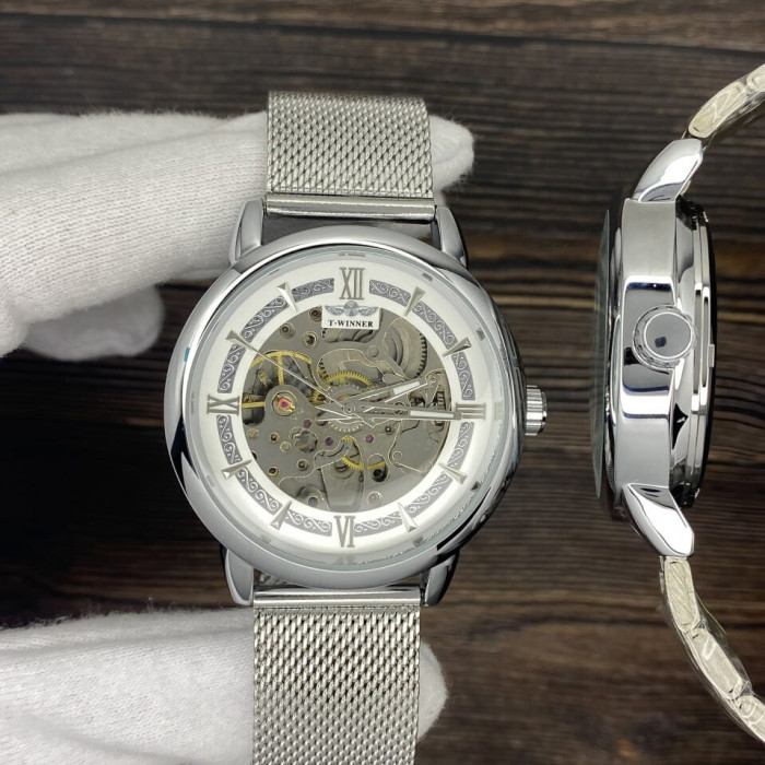Forsining 8173 Silver-White Mesh