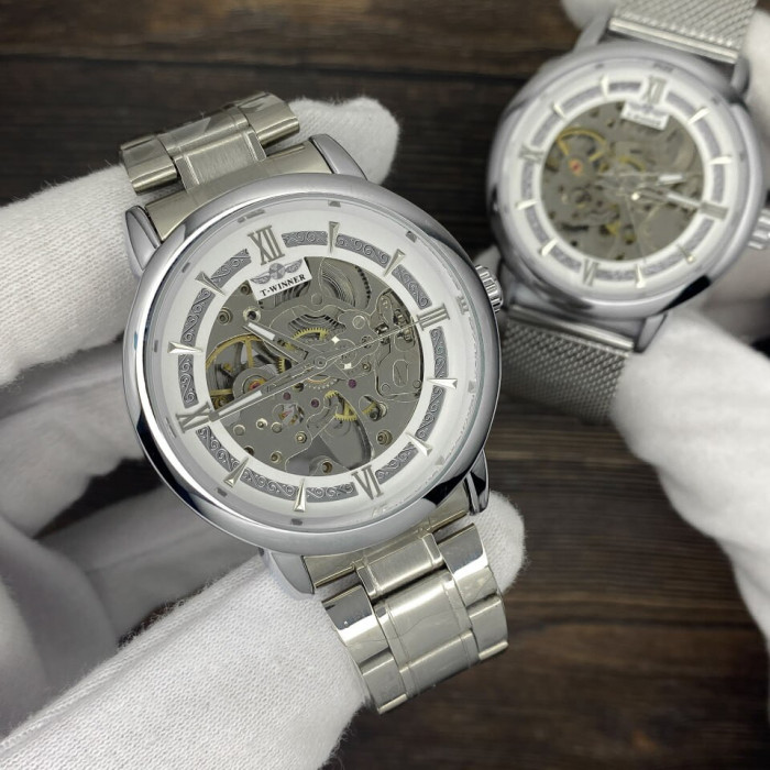 Forsining 8173 Silver-White Mesh