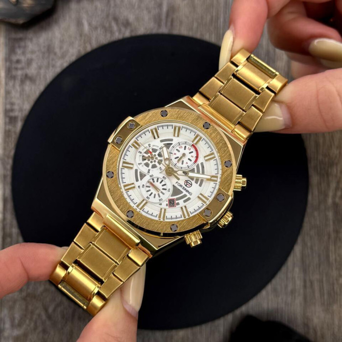 Forsining 6914 Gold-White Steel