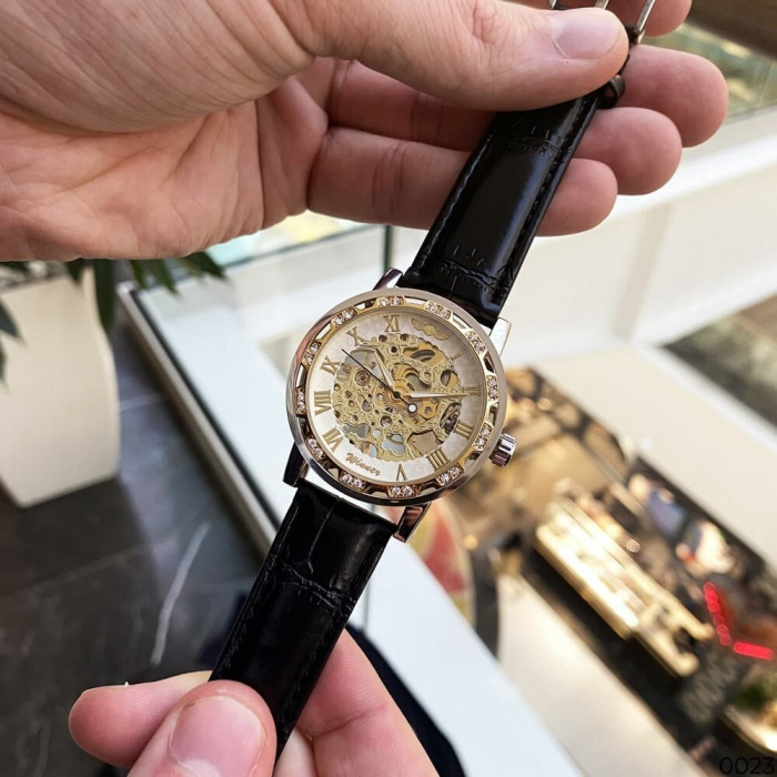 Winner 8012 Diamonds Automatic Black-Silver-Gold-White