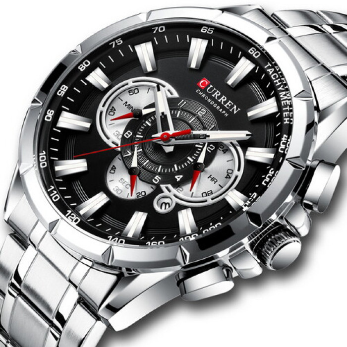 Curren 8363 Silver-Black