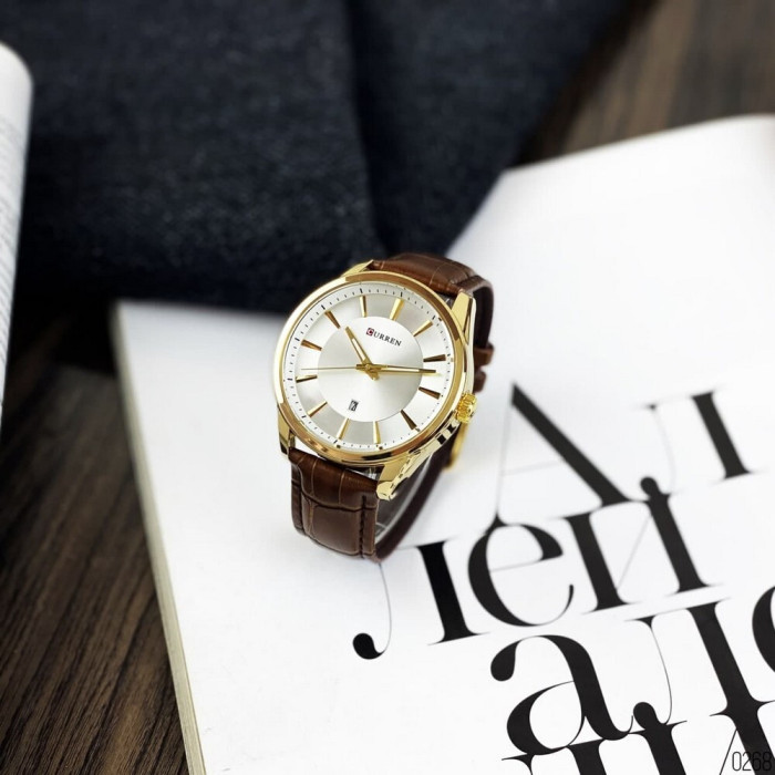 Curren 8365 Brown-Gold-White