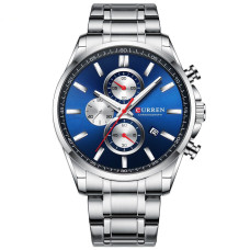Curren 8368 Silver-Blue-Silver