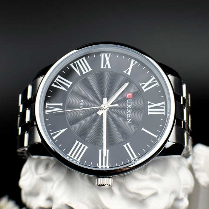 Curren 8422 Silver-Black