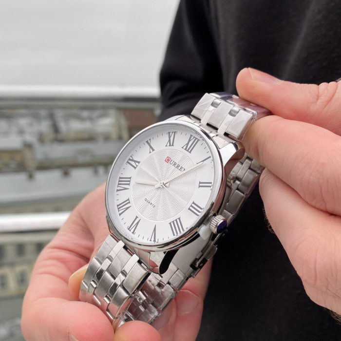 Curren 8422 Silver-White
