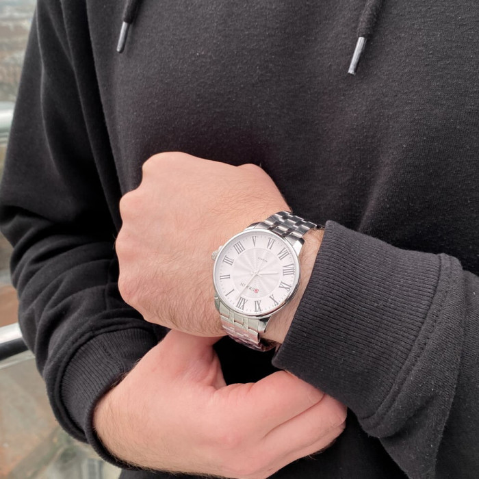 Curren 8422 Silver-White