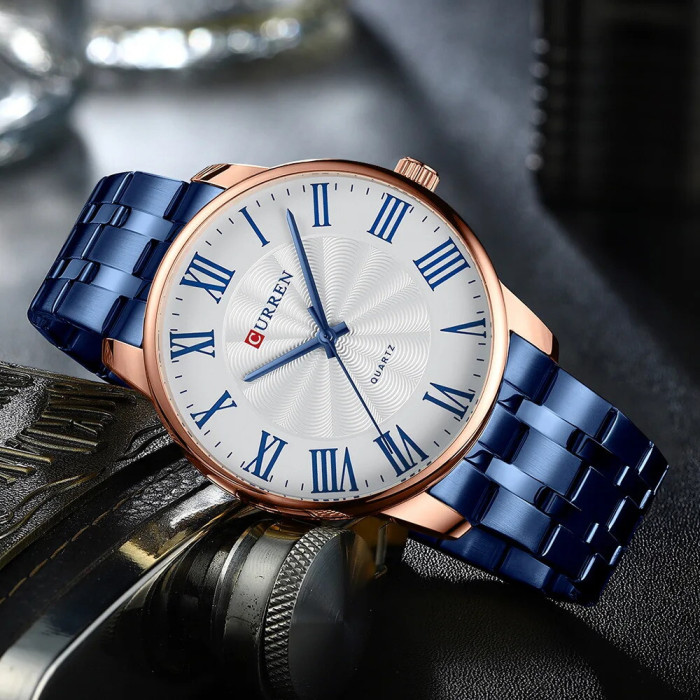Curren 8422 Blue-Gold-White