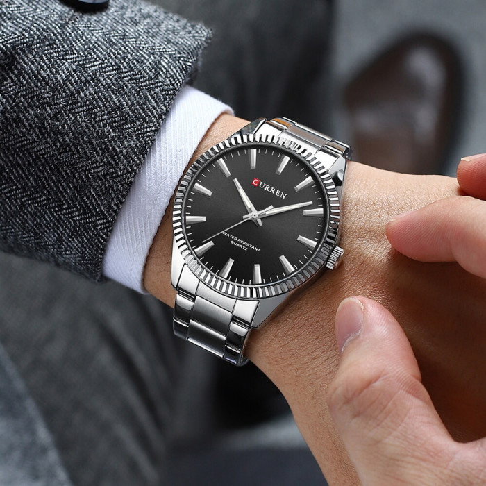 Curren 8425 Silver-Black