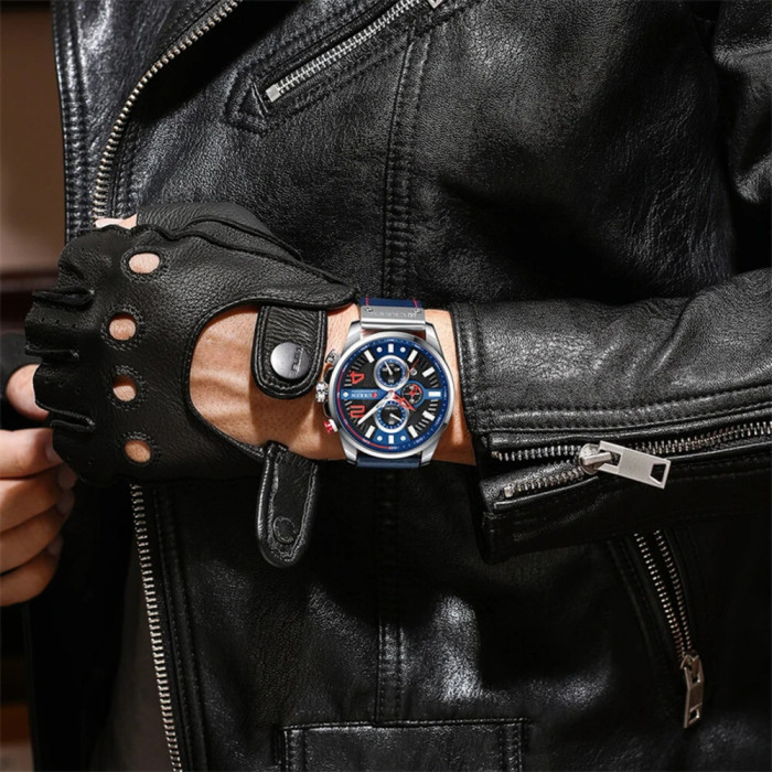 Curren 8393 Silver-Blue
