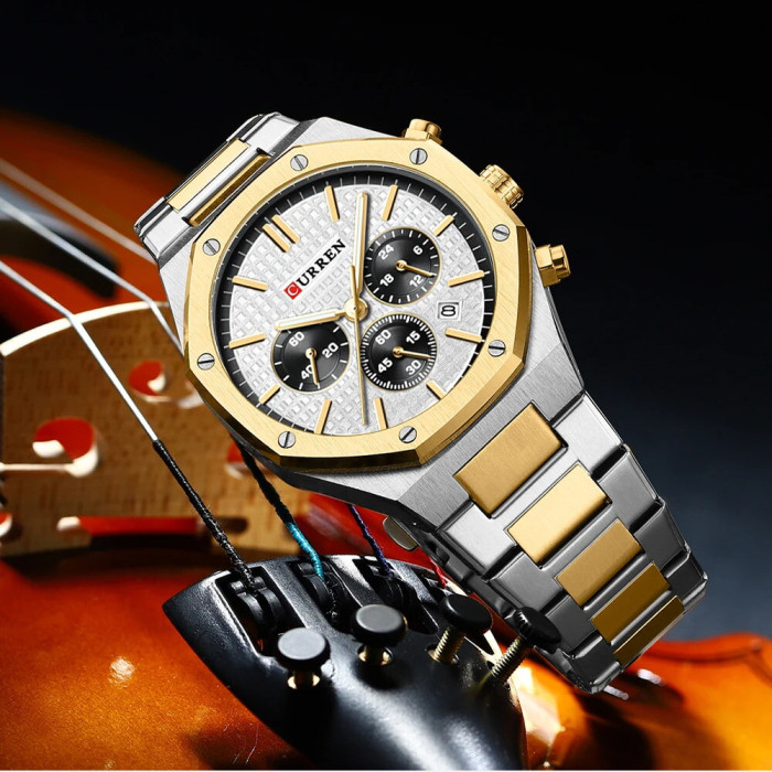 Curren 8440 Silver-Gold-White