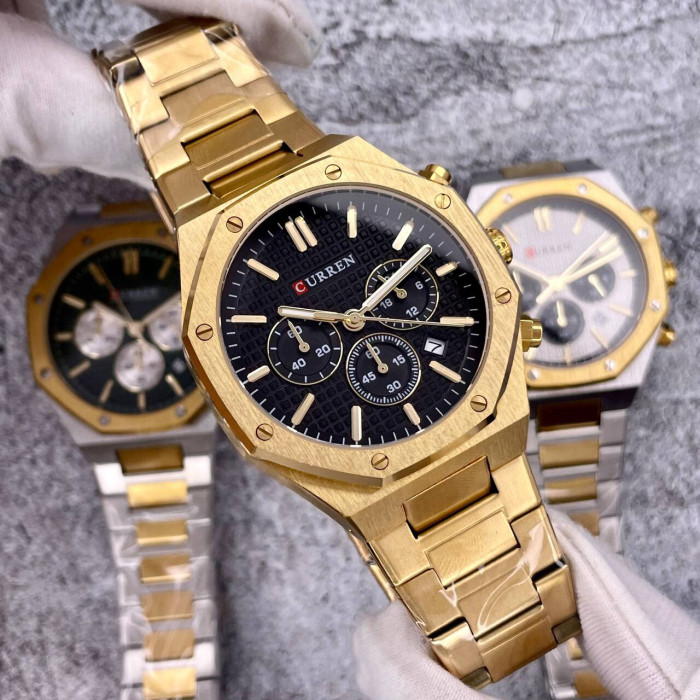 Curren 8440 Silver-Gold-Green