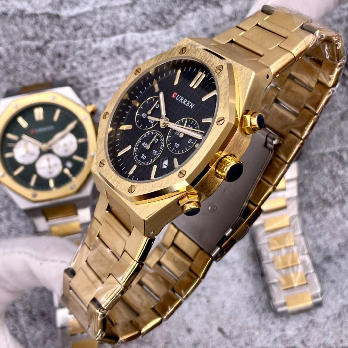 Curren 8440 Silver-Gold-Green