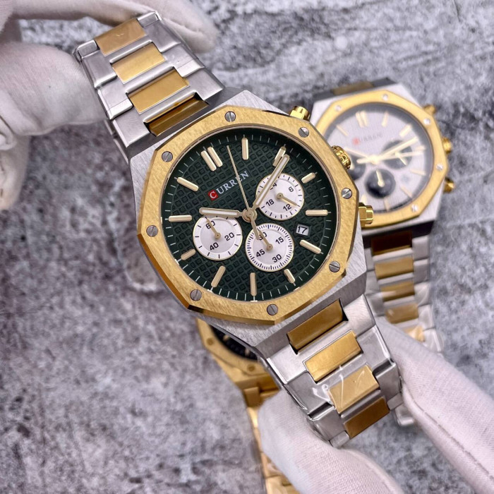 Curren 8440 Silver-Gold-Green