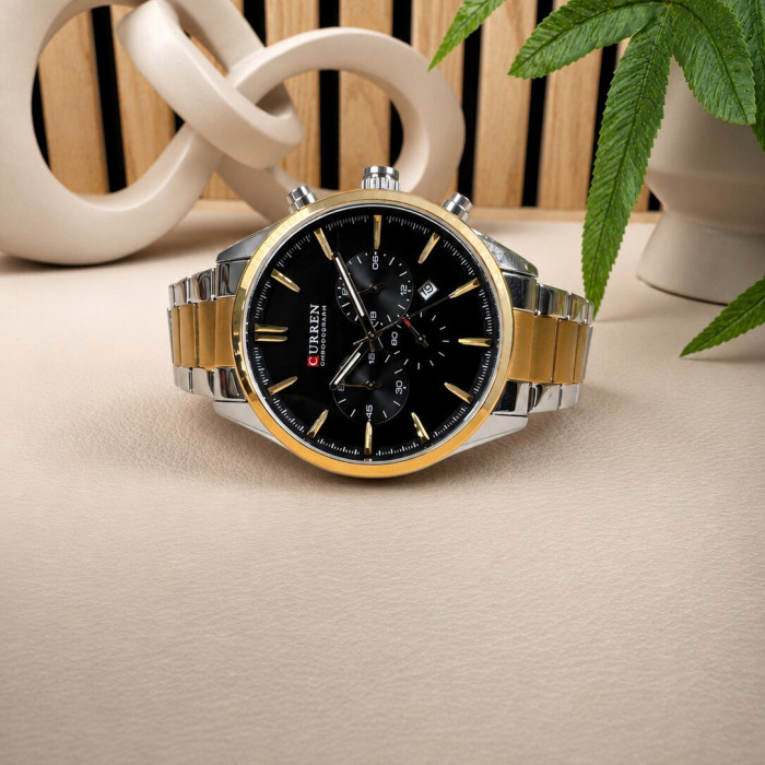 Curren 8446 Silver-Gold-Black