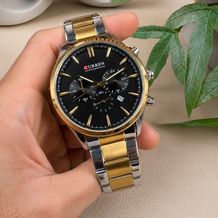 Curren 8446 Silver-Gold-Black