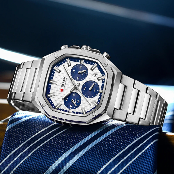 Curren 8459 Silver-White