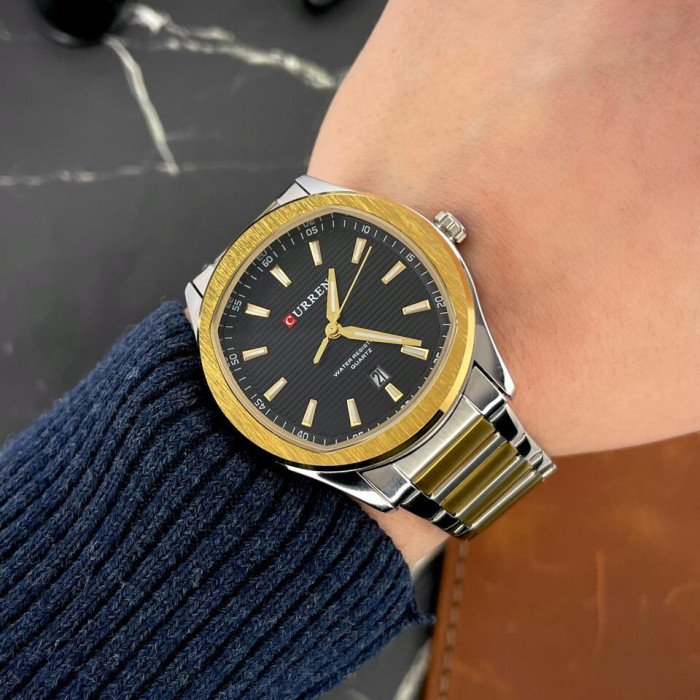 Curren 8474 Silver-Gold-Black