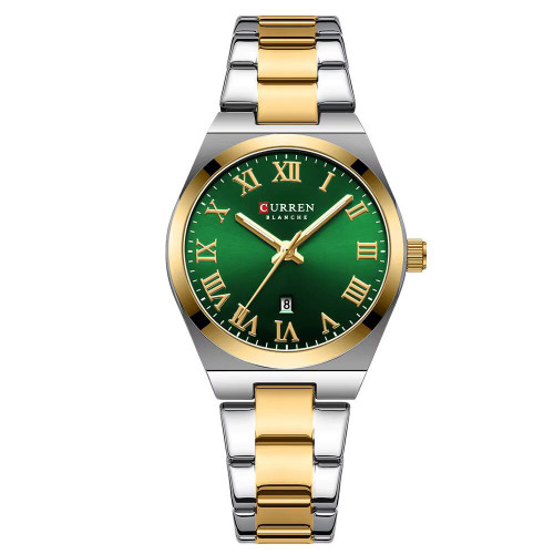 Curren 9095 Gold-Silver-Green