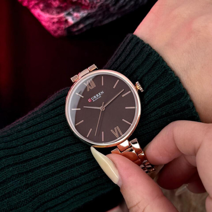 Curren 9017 Rose Gold-Red
