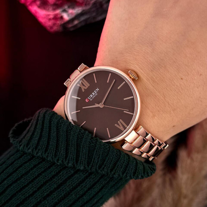 Curren 9017 Rose Gold-Red