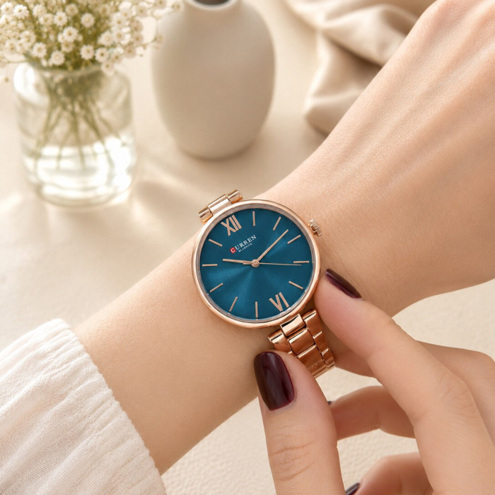 Curren 9017 Rose Gold-Blue