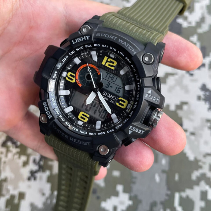 Skmei 1283 Black-Military Wristband.