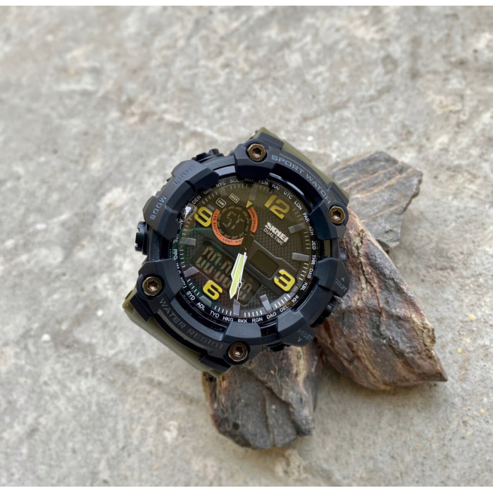 Skmei 1520AG Black-Military Wristband. SALE