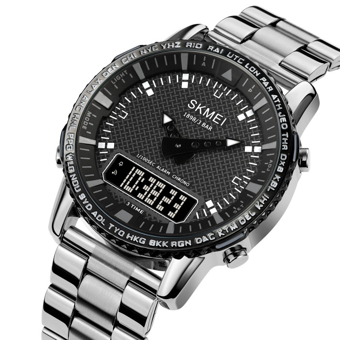 Skmei 1898SIBK Silver-Black SALE