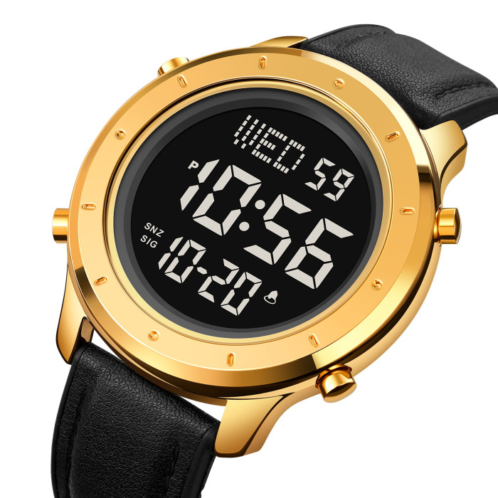 Skmei 1864LGDBK Gold-Black Leather