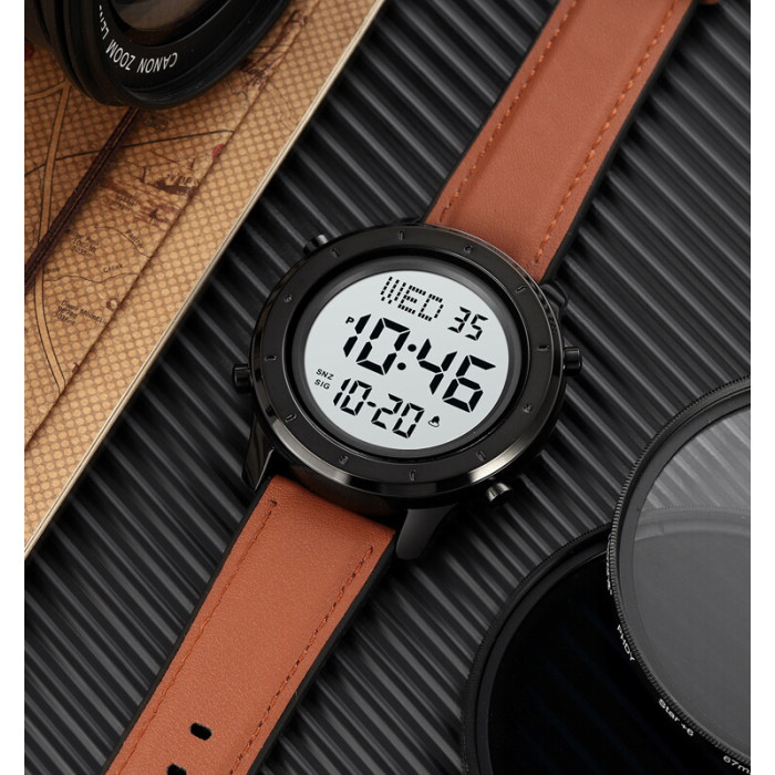 Skmei 1864LBNWT Brown-White Leather