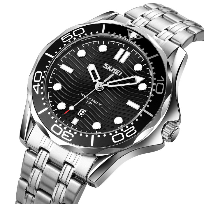 Skmei 9276SSIBK Silver-Black Steel Strap