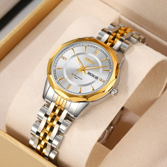 Skmei 9264TGDSI Silver/Gold-Silver