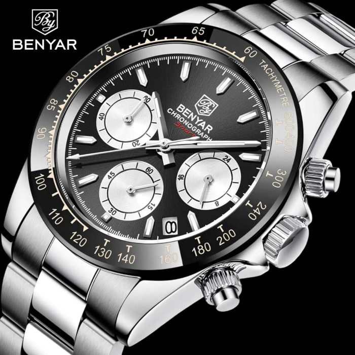 Наручний годинник Benyar BY-5169 Silver-Black-White