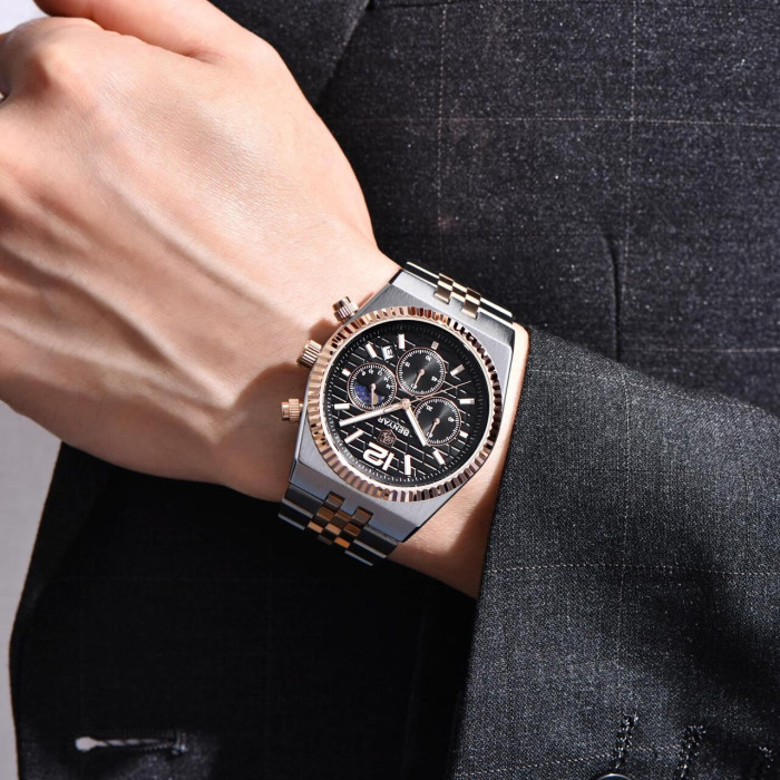 Наручний годинник Benyar BY-5225 Silver-Rose Gold-Black