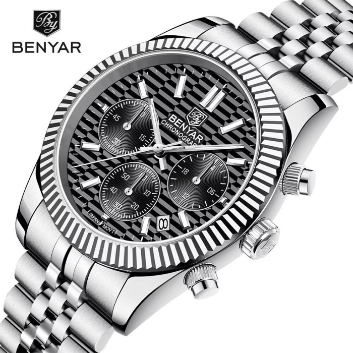 Наручний годинник Benyar BY-S001 Silver-Black
